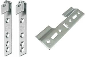 INDAUX KIT da 2 - COPPIA Attaccaglia Gancio REGOLABILE per Mobili PENSILI o Specchiere + piastrina staffa per fissaggio al muro