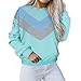 Produktbild Bluse Hemdoberteile Damen,Elecenty Frauen Sweatshirts Elegant Herbst Patchwork Streifen Sweater Pullover Damenmode Sportshirt Langarmshirt Oberteile