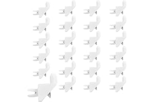 JEYORZY 24 pièces Support Étagère Blanc avec 24 Vis Compatible avec IKEA PAX KOMPLEMENT Rechange Taquet étagère Fixation Cheville Pour Armoire De Cuisine, Bibliothèque, Armoire, Armoire De Meubles