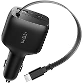 Belkin USB-C Ara&ccedil; Şarj Cihazı, 75 W, 75 cm Geri &Ccedil;ekilebilir USB-C Kabloyla, iPhone Şarj Cihazı, iPhone 17 ve 16 Serisi, Galax
