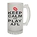 Produktbild 123t Bierkrug mit Aufschrift"Keep Calm Play AFL", Milchglas, 473 ml