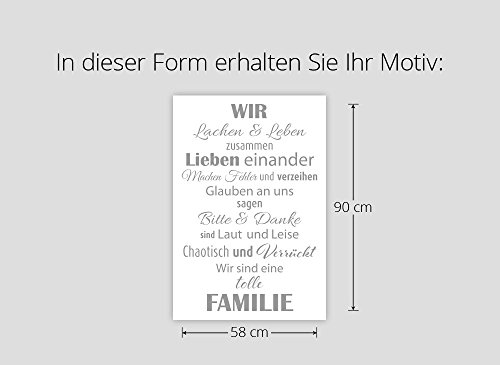 Wandaro® W3301 Wandtattoo Wir sind eine Familie… schwarz 58x90cm - 5