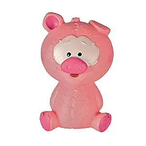 Goofy Tails Pig Latex Squeaky Puppy Dog Toy for Small and Medium Breeds (Pink)