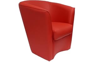 LIBEROSHOPPING.eu - LA TUA CASA IN UN CLIK Schlafzimmer Sessel aus Valentina Öko-Leder mit hoher Qualität gepolstert (Rot)