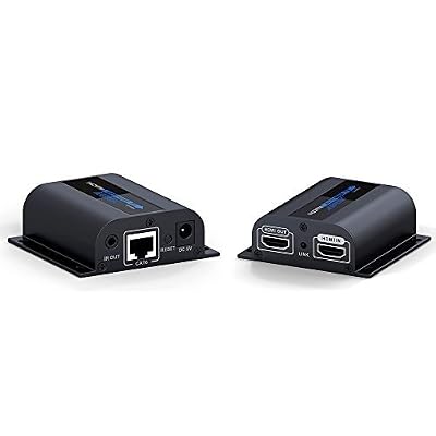 AGPtek LKV372PRO HDMI Network Extender 196ft/60m Over Cat6/6a/7 Single cable avec boucle de départ pour affichage local/fonction de surveillance,Soutenir IR Transmission de signal - deux sorties HDMI
