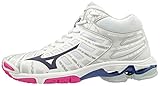  Mizuno Wave Voltage Mid, Zapatos de Voleibol para Mujer, Blanco (Wht/Astral Aura/Glacier Gr 16), 40 EU