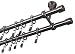 Produktbild Sento 2-läufig Decken Gardinenstange Vorhangstange 19/19mm aus Metall in Edelstahl Optik 140cm
