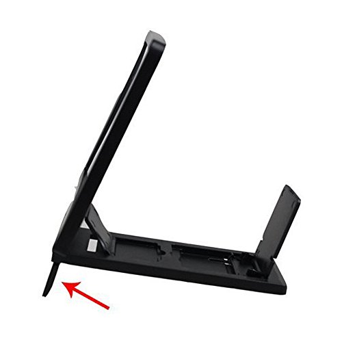 Shineus, lente d'ingrandimento universale mobile 3D per smartphone, protezione per gli occhi con pratico supporto pieghevole per iPhone, colore: nero.