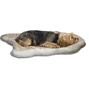 ? Petgrow ? Thick Faux Fur Pet Dog Bed Mat, Ultra Soft Warm Plush Puprug Pet Bed Cushion, Pet Bed Mattress Blanket Carpet Rug for Large Dogs,Beige