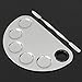 LuckyFine Pro Stainless Steel Cosmetic Makeup Palette Spatula Cream Foundation Mixing Tool Brush Palette Silver