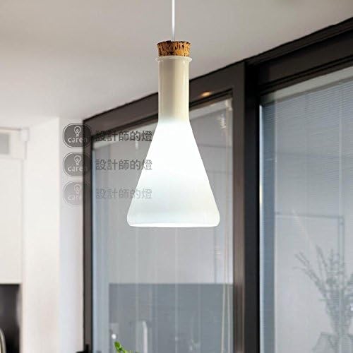 GYUHANLT Vintage Industrial fashion personality Hanging Light for Loft Office bar restaurant cafe Home Decorative Lab White single head, cone-shaped bottle ,13X22CM Ceiling Pendant