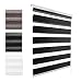 Produktbild KINLO Duo Rollo 100x150cm Schwarz Seitenzugrollo blickdicht Sonnenschutz UV-Schutz Doppelrollo klemmfix mit Bohren lichtdurchlässig und verdunkelnd für Fenster Badezimmer