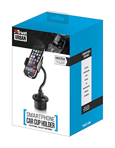 Trust Urban Supporto da Portabicchiere dell'Auto per Smartphone fino a 6