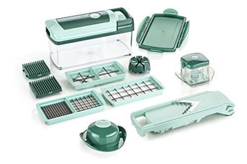 Genius Nicer Dicer Fusion | 13 Teile | smaragdgrün | Alles-Schneider | Hobeln | Würfeln | Schneid-Gerät | TV-NEU