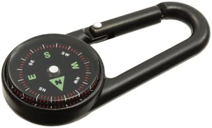 Fibega Lightweight Carabiner hook, with fluid-stabilized compass element, black