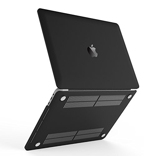 iBenzer - Soft-Skin-Serie Kunststoffabdeckung des schweren Kastens für New Macbook Pro 15'' mit Touch Bar und Touch ID (A1707), Schwarz