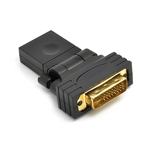 IIEasy Drehen 90 180 360 Grad weiblich auf männlich Gold Adapter HDMI zu DVI 24+1 Anschluss Gold Konverter Adapter für Multimedia - 2
