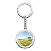 Price comparison product image Bath Royal Crescent UK England Keychain 3D Crystal Creative Spinning Round Stainless Steel Keychain Travel City Souvenir Collection Key Chain Ring