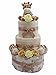 Giraffe Three Tier Neutral Unisex Nappy Cake Baby Gift with FREE UK Delivery