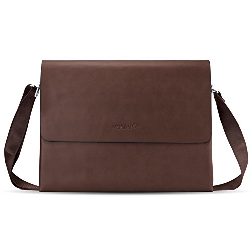 JAMMYLIZARD   JL Pro multifunktionale Leder Laptoptasche bis 14 Zoll  Dunkelbraun