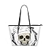 Produktbild Cartoon Schädel Toque Messer Große Leder Tragbare Top Griff Hand Totes Taschen Kausalen Handtaschen Reißverschluss Schulter Shopping Geldbörse Gepäck Organizer Für Dame Mädchen Frauen