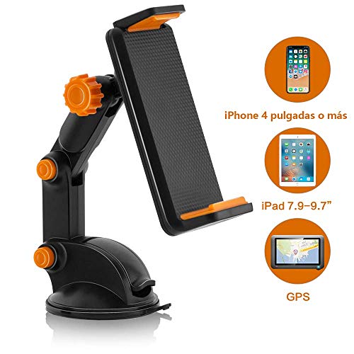 Modohe Rotación 360º Soporte Coche Móvil Soporte Coche Móbil de Ventosa para Tableros y Parabrisas.Compatible con Varias Móviles navegadores Mini-tabletas DE 4.5 a 7.5 Pulgadas del Ancho