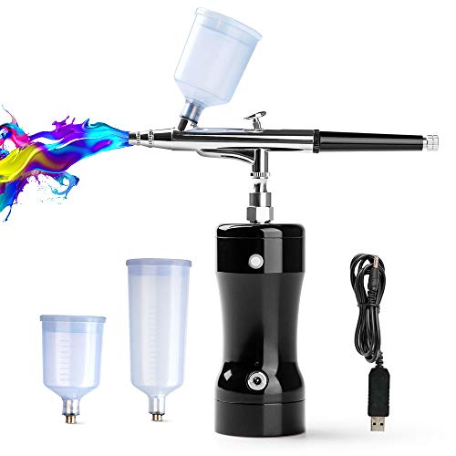 Aerógrafo, pistola de pintura portátil USB,Mini kit de aerógrafo de compresor de aire de doble acción,para pintura artística/maquillaje/DIY/tatuaje/manicura/pastel/modelo/inyección de oxígeno