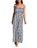 Damen Sommer Maxi Rock Maxilang Kleid Tube Kleid Chiffon Kleider lotus hülse Schnitt Elegant Dünnschnitt Sommerkleid Blau Paisley-Muster Bodenlang Kleider