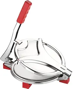 Smita manual Heavy Quality Stainless Steel Puri Maker Press Machine with Handle, Manual Stainless Steel Roti Press, Puri | Papad | Khakhra | Chapati Maker | 7.5 inch Diameter.