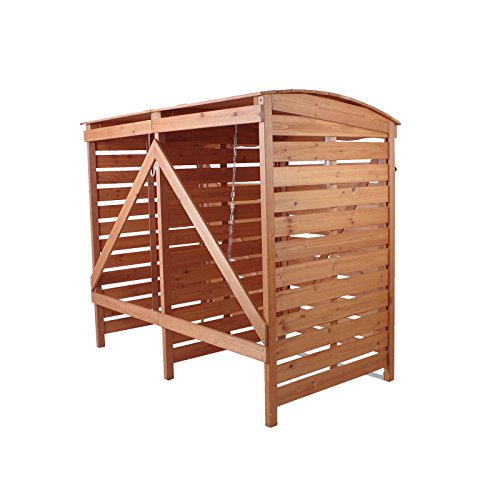 Mülltonnenverkleidung Holz Mülltonnenbox für 2 Mülltonnen 240l Müllcontainer - 7