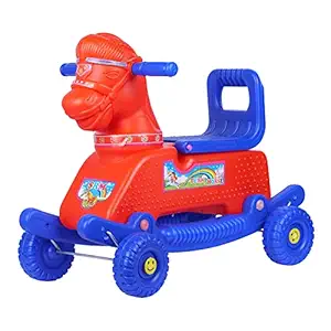 Besties 2 in 1 Baby Turki Horse Rider for Kids 1-3 Years Birthday Gift for Kids/Boys/Girls (Red Blue)