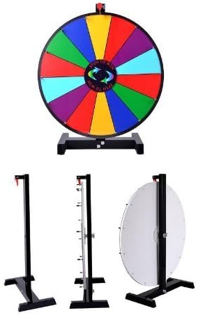 14-slot Multi-Colored Spinning Prize Wheel 24" by Gerriff Store