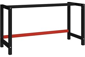 vidaXL Telaio per Banco da Lavoro in Metallo 150x57x79 cm Nero e Rosso