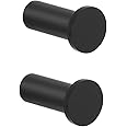 SAYAYO 2PCS Black Coat Hooks Wall Mounted SUS304 Stainless Steel Door Hooks for Hanging Towels Wall Hooks for Bathroom Heavy Duty, EGOY001Y-B-2P