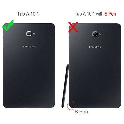 Galaxy Tab A 10.1 Hülle, JETech Slim-Fit Smart Hülle Schutzhülle Tasche für Samsung Galaxy Tab A 10.1″ (SM-T580 / T585) Tablet mit Einschlaf / Aufwach Funktion (Rot) - 2