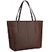Price comparison product image Yaluxe Women's Crazy Horse Genuine Leather Simple Top Handle Work Tote Handbag Shoulder Bag