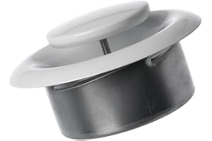 EUROPLAST Ø 100mm Difusor de Extracción - Válvula de Disco Regulada - Rejilla de Ventilación Redonda de Acero - Blanco