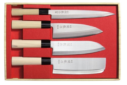 Messerset Japan SekiRyu 4er incl. ein chinesischer Kombistein