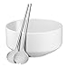 Produktbild WMF Moto Salatschüssel Set, 3-teilig, Salatschale, Ø 26 cm, mit Salatbesteck, Porzellan, Cromargan Edelstahl poliert, spülmaschinengeeignet Flower White Satin, weiß