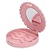 ODN Pink Bowknot False Eyelash Storage Box Makeup Cosmetic Mirror Case Organizer