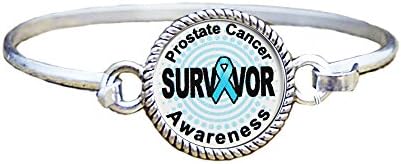 Prostate Cancer Survivor Silver Bangle Bracelet Jewelry Family