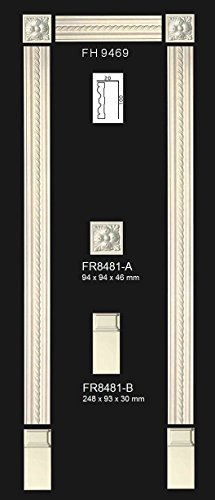 2 Meter PU Flachprofil für Türumrandungen Dekor Stuck stoßfest 100x20mm, FH9469 - 3