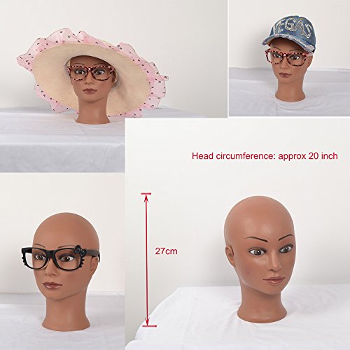 (RJ01)Black skin Flesh Plastic Female Head Display Mannequin Mannakin Manakin for Wigs Snow Caps Glasses Hats