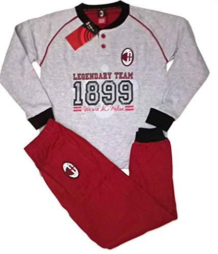 Milan Pigiama Homewear Prodotto Ufficiale Uomo Adulto (Grigio Melange, S)