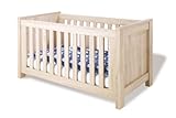 Pinolino Kinderbett Carus, modernes Kinderbett (140 x 70 cm) mit 3 Schlupfsprossen, Eiche mit Echtholzstruktur, Umbauseiten enthalten (Art.-Nr. 11 00 18)