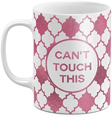 Purple Moroccan Tilles Nosaic Pattern Can't Touch This Funny Quote 11 ounce Ceramic Tea Coffee Mug