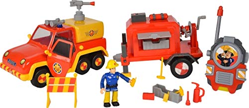 Dickie-Spielzeug Véhicule de Sauvetage Venus & Trailer | Son et Caractère Elvis | Sam Le Pompier