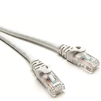 Quantum RJ45 Ethernet Patch/LAN Cable with Gold Plated Connectors Supports Upto 1000Mbps -32Feet (10 Meters), White