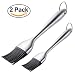 Produktbild Jinxuny Grillpinsel, Silikonbürstenpinsel, Campingpinsel, Edelstahlbürstengriff für Grillfleisch, Grill, Kuchen und Gebäck (Size : 21.5+32CM)