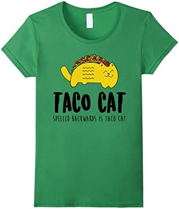 Women's Taco Cat T-Shirt Small Grass